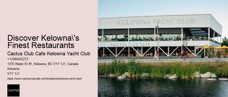 Dining delights in Kelowna
