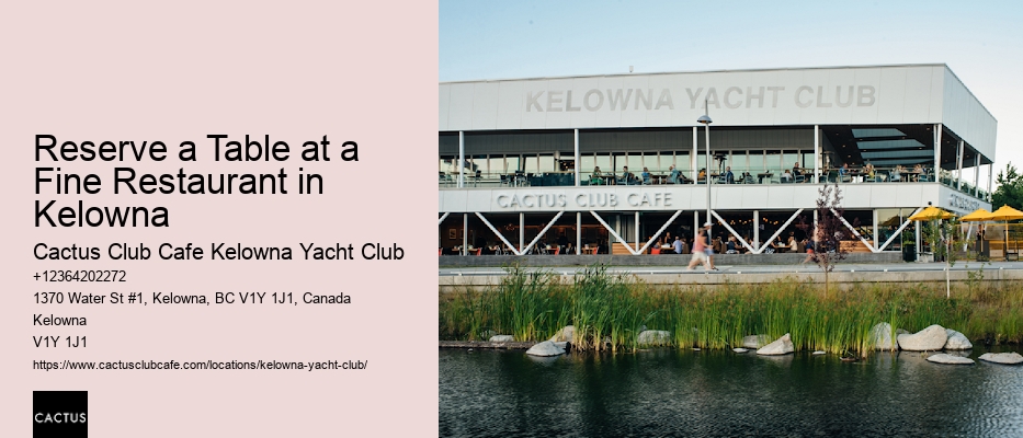 Kelowna Dinner Spots