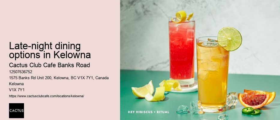 Kelowna restaurant with cocktail bar