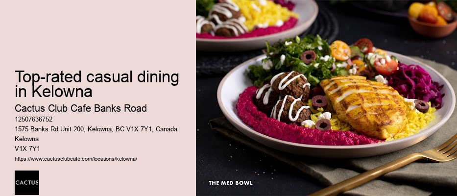 Cactus Club Cafe Banks Road seasonal menu